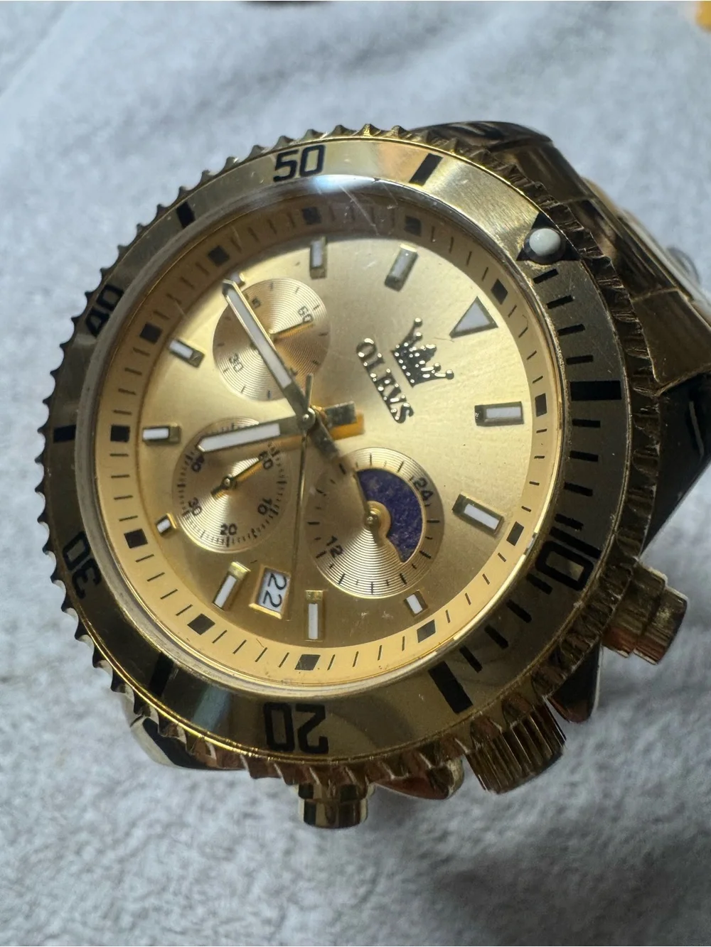 OLEVS Gold-Tone Chronograph Watch